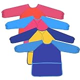 Dokpav 4 Delantal Infantil Pintura Impermeable,Mandil de Pintura Artística,Delantales de Arte para Niños, Delantal de...