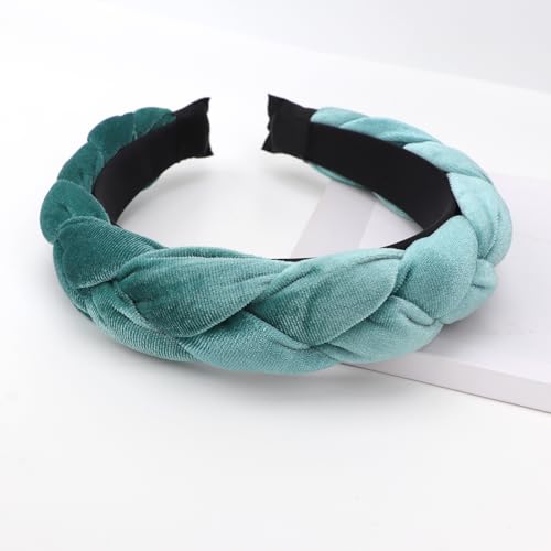 Image of DRESHOW Braided Headbands for Women Velvet Hair Hoop Elastic Criss Cross Hair Bands Accessories