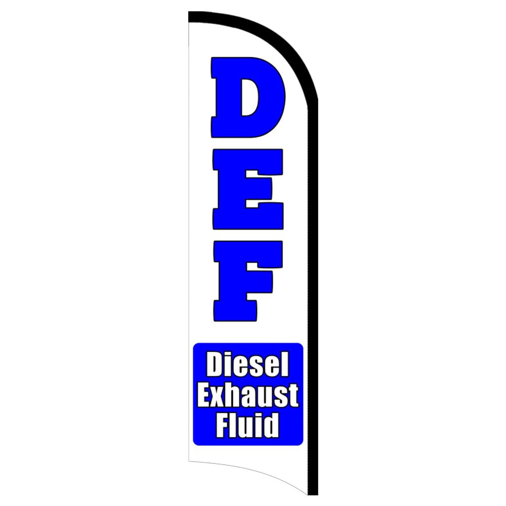 Vista Products DEF Diesel Exhaust Fluid Premium Windless Polyknit Feather Flag (3 x 11.5 feet)