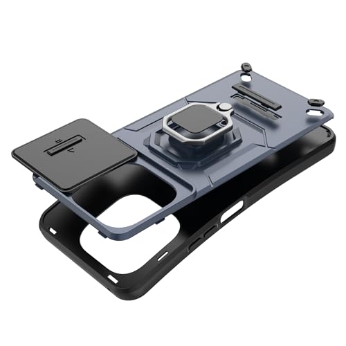 Image of Thermoplastic Polyurethane Camshield Pro Case With Slide Camera Protection And Ring Stand Bumper Back Case Cover For iQOO Z9X 5G (Blue)