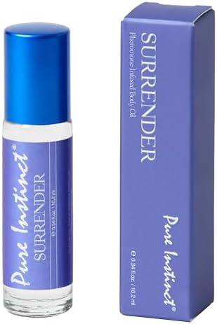Pure Instinct SURRENDER Roll-On The Original Pheromone Infused Body Oil Perfume Fragrance EdP Parfum - For Her Women - TSA Ready 0.34 fl oz