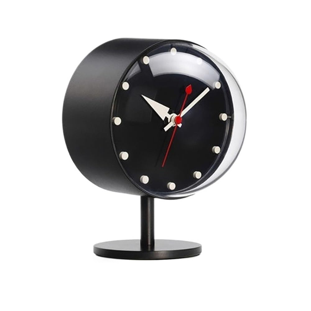 shangguanyun456 Vintage table clock Specialty Table Clocks Retro For Creative Brass Quartz Silent Desktop Clock Home Decor(Black)