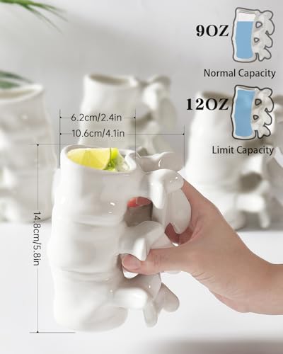 Taza de café divertida de cerámica blanca 12oz miniatura 2