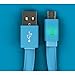 Kit Micro USB Charger Android Cable Flat Tangle Free USB Cable with Lightning Connector (Apple MFi Certified) for Samsung S7/S8/S9, Huawei, Google Pixel, Android Tablets - Blue