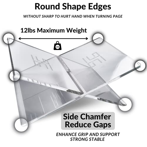 Honygebia-Support-Livre-en-Acrylique-Transparent-Porte-Livre-en-Acrylique-Cadre-en-Croix-Support-de-Livre-Ouvert-pour-Affichage-et-la-Lecture-Convient-pour-Art-Bible-Cuisine-Magazine-Recette