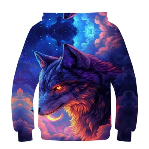 Pull à capuche 3D loup pour filles sweat-shirt manches longues - 3