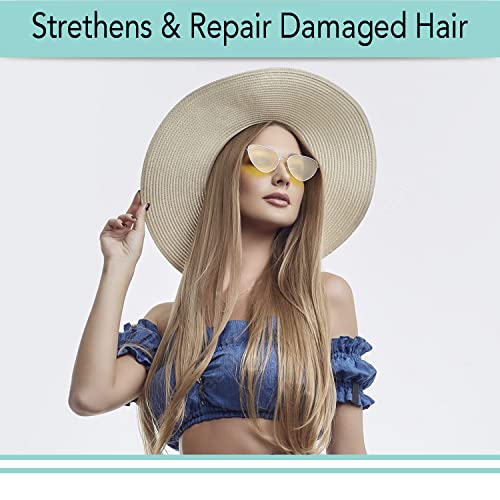 Image of Keratin Hair Mask Infused with Keratin, Almond Oil, Jojoba Oil and Shea Butter for Curly Wavy and Straight Hair - Sulfate Free Mask for Dry Damaged or Color Treated Hair | Made in India