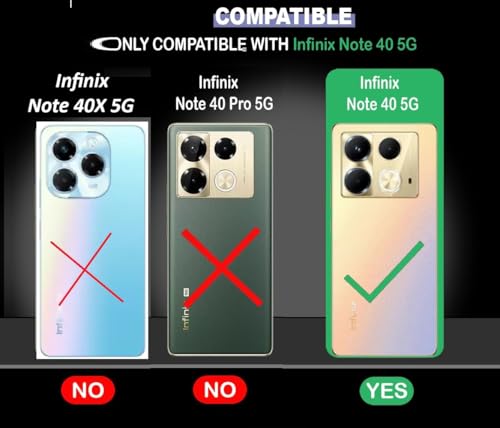 Image of Genuine Leather Inside Back TPU Wallet Button Magnetic Compatible Model for Infinix X6852 / Note 40 5G - Navy Blue