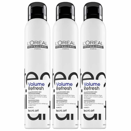 L'Oréal Professionnel, Tecni Art, Volume Refresh Shampoo Secco 200 ml x 3, finitura invisibile