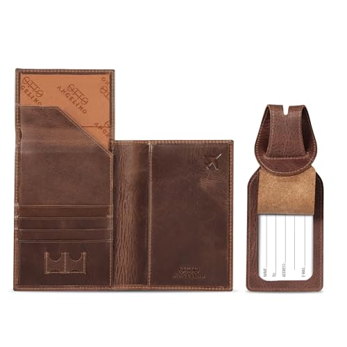 Otto Angelino Real Leather Passport Wallet - RFID Blocking with Ticket Slot and Baggage Tags by Otto Angelino - Used condition - CA$45.79