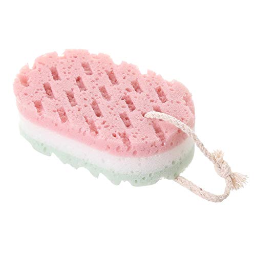 1 Pieces Soft Bath Sponge Gentle Soothing Body Sponge Natural Fiber Exfoliating Shower Sponge for Women Men Kids, Shower Pouf Cleaning Loofahs Sponge, Shower Use Sponge, Oval Shape (B)