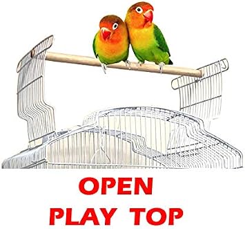66-Inch Large Bird Flight Cage with Open Play Top & Rolling Stand for Parrots Conures Lovebirds Cockatiels Parakeets Finches Budgies Canaries Aviaries