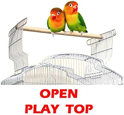 66-Inch Large Bird Flight Cage with Open Play Top & Rolling Stand for Parrots Conures Lovebirds Cockatiels Parakeets Finches Budgies Canaries Aviaries