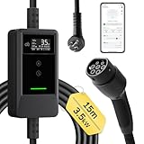 dé EV Charger Type 2 3.5 kW, 15M EV Charging Cable with Wall Mount, Portable EV Charger, Australian 15A Plug, for Model Y/3, Sealion 7, Atto 3, Dolphin, MG4, EV6, Kona Electric, ZS EV & Most PHEV/BEV