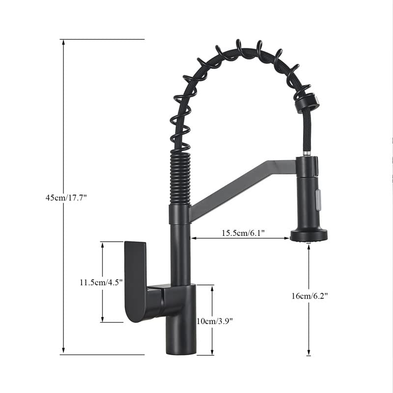 Grifo de cocina pultada negra con rotación de 360 grados y dos modos de flujo 4
