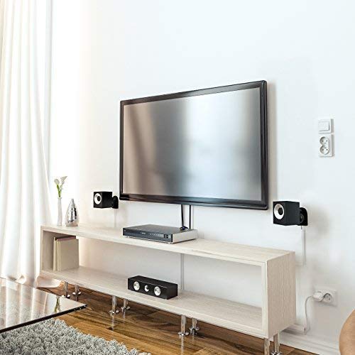 deleyCON 4x Supporti Staffe Universali per Altoparlanti e Casse Acustiche Girevoli + Inclinabili, Peso fino a 3,5kg Montaggio a Soffitto + Montaggio a Parete - Nero