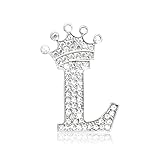 Broche personalizado inicial A-Z para mulheres joias de cristal strass presentes para homens moda mochila acessórios joias moda moda, Medium, Latão, Sem Pedra Preciosa