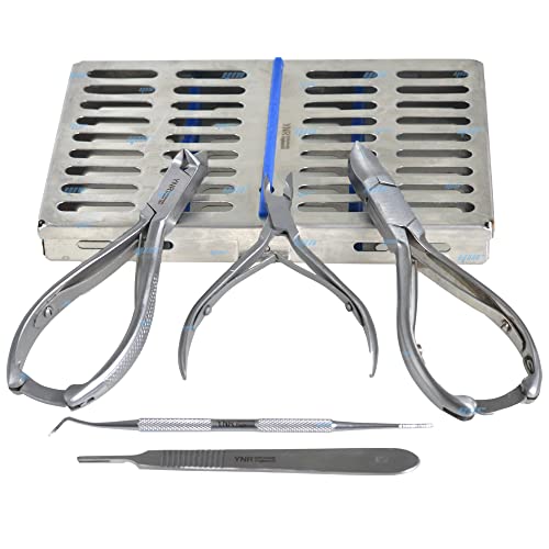 Ensemble d'instruments de podologie 6 pièces avec plateau de stérilisation, pince à ongles, lime noire, commode diamant et poignée de lame de scalpel, soins de podologie – Qualité hôpitale