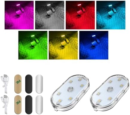 4-Pack Wireless USB Rechargeable LED Interior Car Lights – White, Neon Accent – 3.7V-1180871