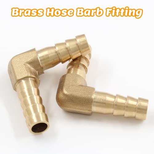 Auvotuis 5Pcs 5/16 Inch Brass Hose Barb Elbow 90 Degree L Right Angle Elbow 8Mm Hose Id Barb Reducer Union Water/Fuel/Air #TOP3