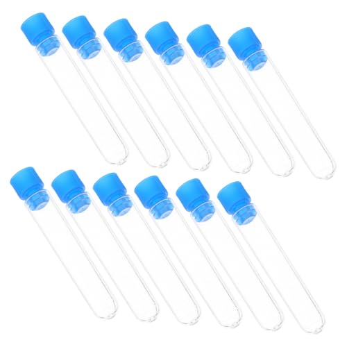 NAMOARLY 50 Count Plastic Test Tubes 12x60mm Scientific Lab Beakers Shot Tubes Easy to Use Store