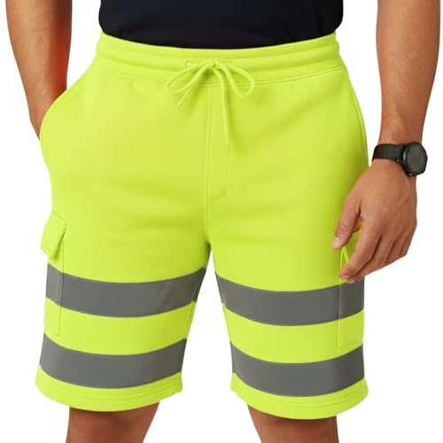Short haute visibilité avec plusieurs poches et cordon de serrage