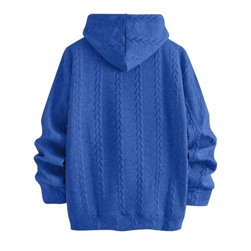 Ymosrh Men's Hoodies, Long Sleeve Solid Color Casual Textured Hooded Sweatshirt Pullover, S-2XL2