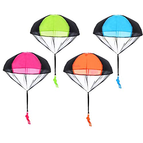 Children Throw Parachute Toy 10 Pcs Triangle Free Throwing Toy Hand Throw Parachute Army Man Children’s Flying Toys Parachute Play Inflatable Toys