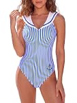 SHEKINI – SHEKINI Damen Einteiler Badeanzug Bauchweg Navy Style Badean