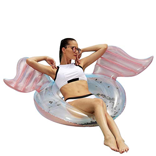 Franklin Sports Pool Float - Angel Wings Pool Tube - Inflatable Pool Tube - Adult Pool Raft - 40