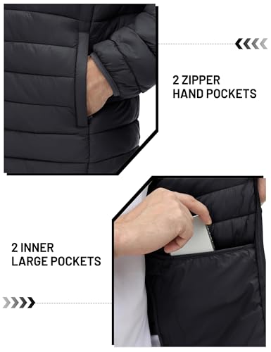 TACVASEN Men's Puffer Jacket Lightweight Warm Winter Insulated Water Repellent Windproof Quilted Coat - Image 6