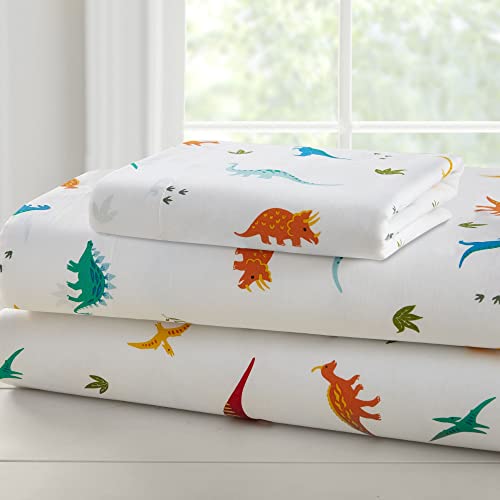 Wildkin 100% Cotton 5 Piece Twin Bed-In-A-Bag For Boys & Girls, Bedding Set Includes Comforter, Flat Sheet, Fitted Sheet, Pillowcase & Sham, Bed Set For Cozy Cuddles (Jurassic Dinosaurs) #TOP3