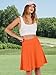 ANRABESS Knee Length Skorts Skirts for Women 2026 Summer High Waisted Golf Tennis Skirt Casual Travel Built-in Shorts Clothes Orange XX-Large