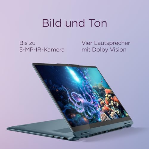 Lenovo Yoga 7 2-in-1 Laptop | Copilot+ | 14WUXGA OLED | AMD Ryzen AI 7 | 16GB RAM | 512GB SSD | AMD Radeon 860M | Win11 | QWERTZ | Tidal Teal | 3 Monate Premium Care | inkl. Hülle Exklusiv bei Amazon