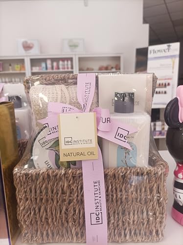 IDC Institute Set de regalo Natural Oil, cesta de productos para el cuidado de la piel, colección Beauty & Skincare