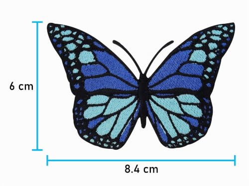 Finally Home Écusson Thermocollant | Papillon bleu | Patch à coller au fer à repasser ou à coudre | Pièce de décoration ou réparation pour vêtement, jean, sac, pantalon, veste – vue 7