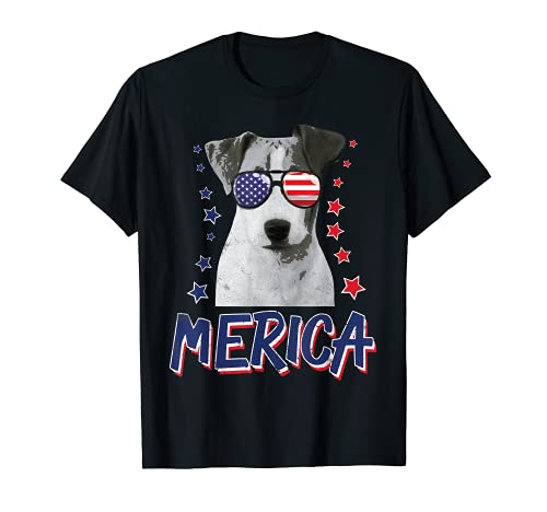Merica Parson Russell Terriers Perro 4 de julio Regalo de Estados Unidos Camiseta