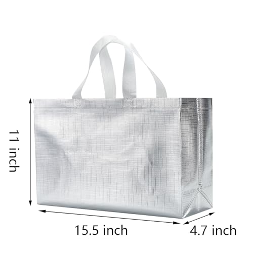Looksgo C1-ROSE GOLD & GOLD & SILVER 12 Pcs 15.5X4.7X11 Inches Mix Color Gift Bags Extra Large Reusable Gift Bags thumb #3