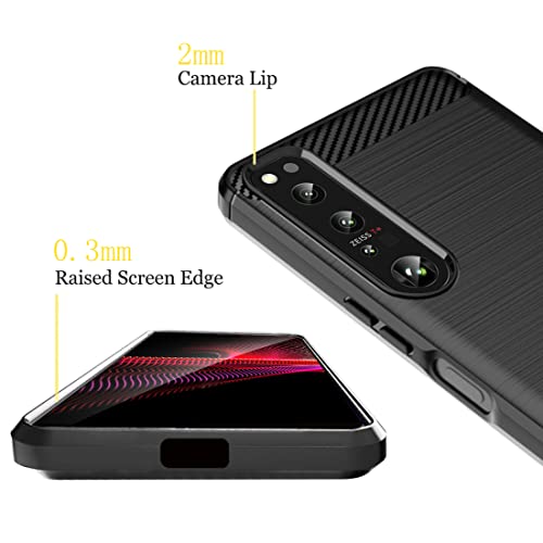 Dzxouui For Sony Xperia 1 Iv Case Soft Silm Cover Flexible Anti-Slip Shock-Absorbent With 2 Pack Screen Protector For Sony Xperia 1 Iv Phone Case (Black) #TOP3