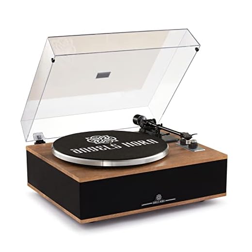 ANGELS HORN Vinyl Record Player, Bluetooth Turntable with Built in Speakers Phono Preamp, High Fidelity Turntables for Vinyl Records with Magnetic Cartridge AT-3600L, Belt Drive 2-Speed