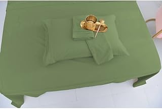 TRP 4 Piece Graceful Luxurious Rayon Bamboo Sheets King Size | Modern Super Classic Smooth Perfect for Everyday Use | Green Bedding Wrinkle Free Durable Subtle Style Basil Greenish Shade Warmth Comfy