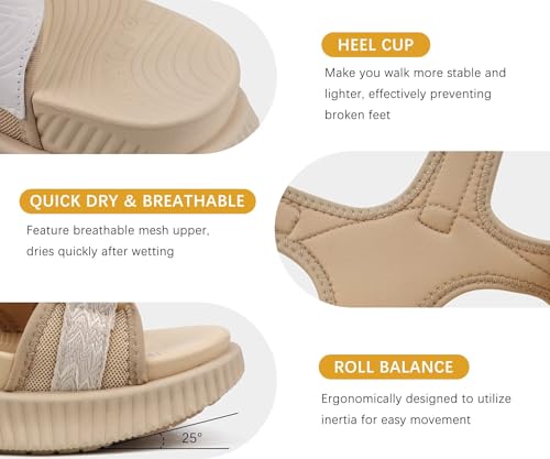 Image of KuaiLu Womens Orthopedic Walking Sandals with Comfortable Arch Support Plantar Fasciitis Relief Summer Outdoor Hiking Sport Recovery Adjustable Strap Athletic Chunky Cushion Shoes