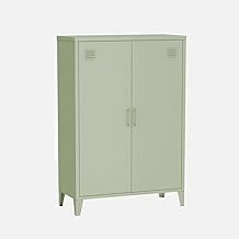 sweeek - Chest of drawers in green metal. 2 storage spaces. lockers
