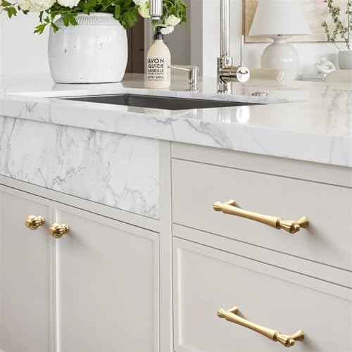 Bouton de tiroir en zinc doré et noir au design luxe pour armoire - 4