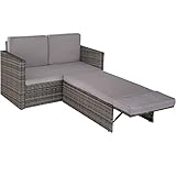 TecTake Poly Rattan Lounge Set 2 Sitzer Sofa mit Hocker - 3