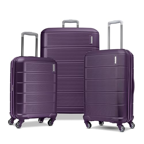 American Tourister Stratum 2.0 Expandable Hardside Luggage with Spinner Wheels, 3PC (SP20/25/28), Plum