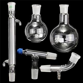 500ml Glass Distillation Equipment Labware Essential Oil Extraction Distillation Apparatus Water Distiller Purifier Chemistry Glassware Kits 5pcs
