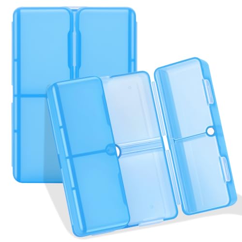 Image of FYY Travel Pill Organizer,7 Compartments Pill Box Medicine Case-Clear Blue