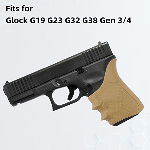 Aggxpf Rubber Grip Glove Sleeve, Slip-On Grip Compatible With Glock 19 23 32 38, Gen 3/4 (Tan) #TOP1