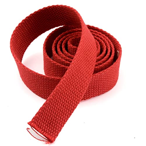 DUAYENDUS Canvas Ribbon, Polyester Cotton Webbing Strap 20mm x 5m Multicolor(Red)